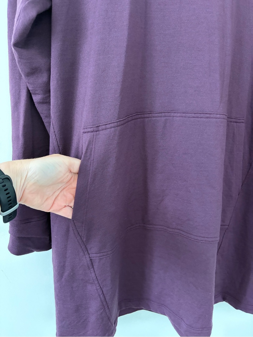 Wool& Wooland Everett Hoodie Tunic Merino Wool Marionberry XL - Picture 3 of 8